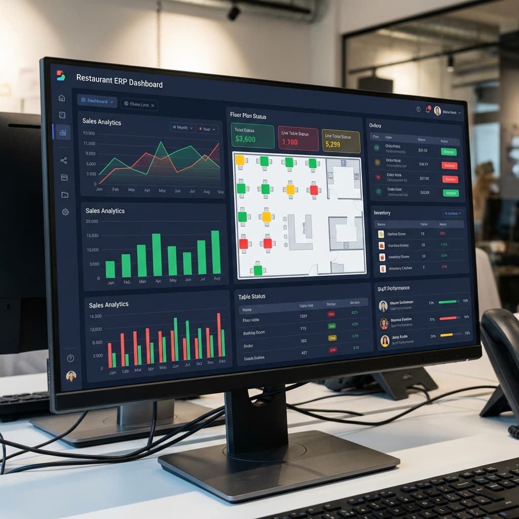 Comprehensive ERP dashboard display
