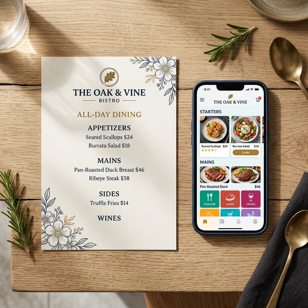 How to Convert a Printed Restaurant Menu into a Digital Menu